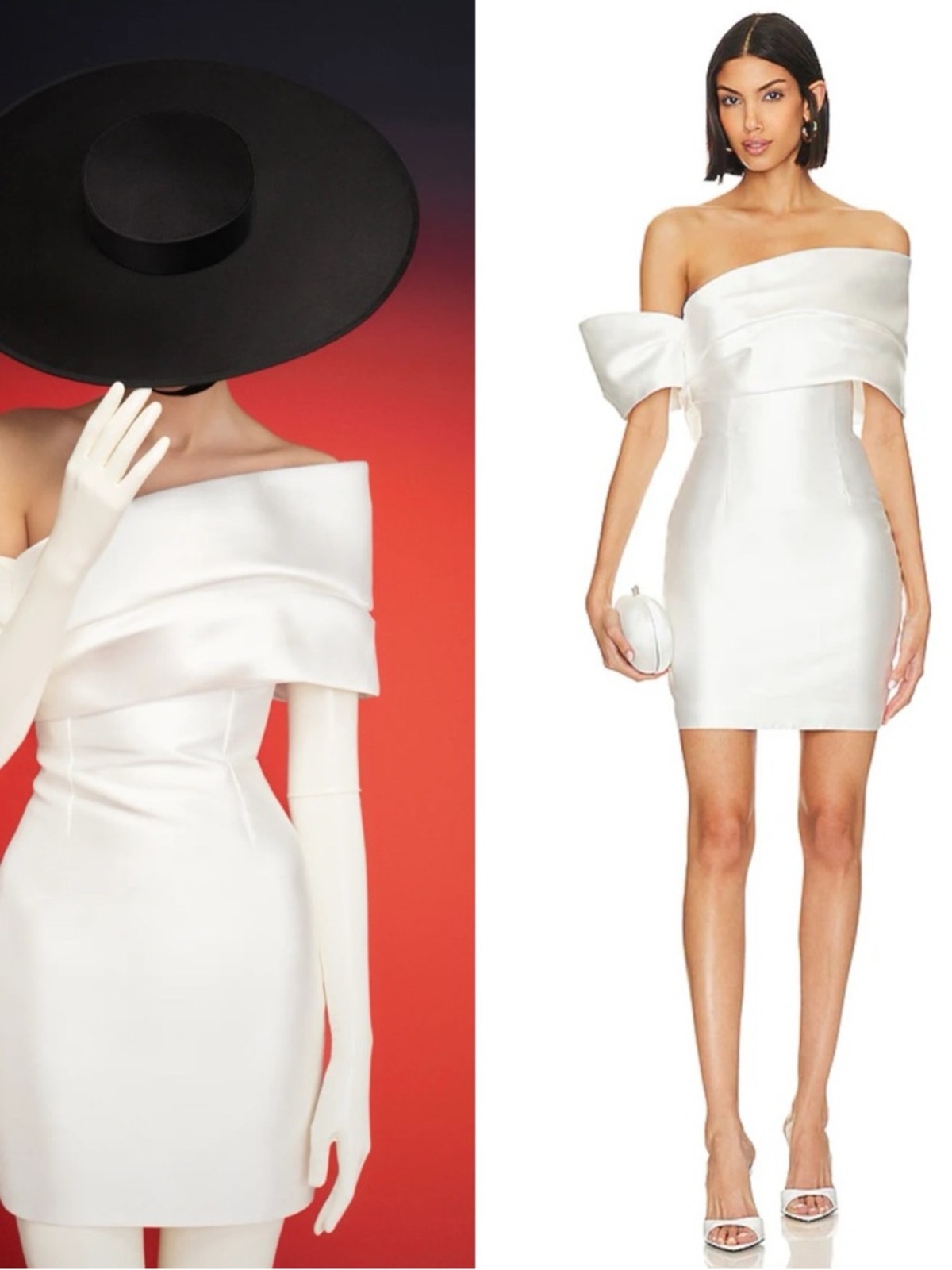Solace London Edda Off The Shoulder Puff Sleeve Strapless White Mini Dress Sz 2